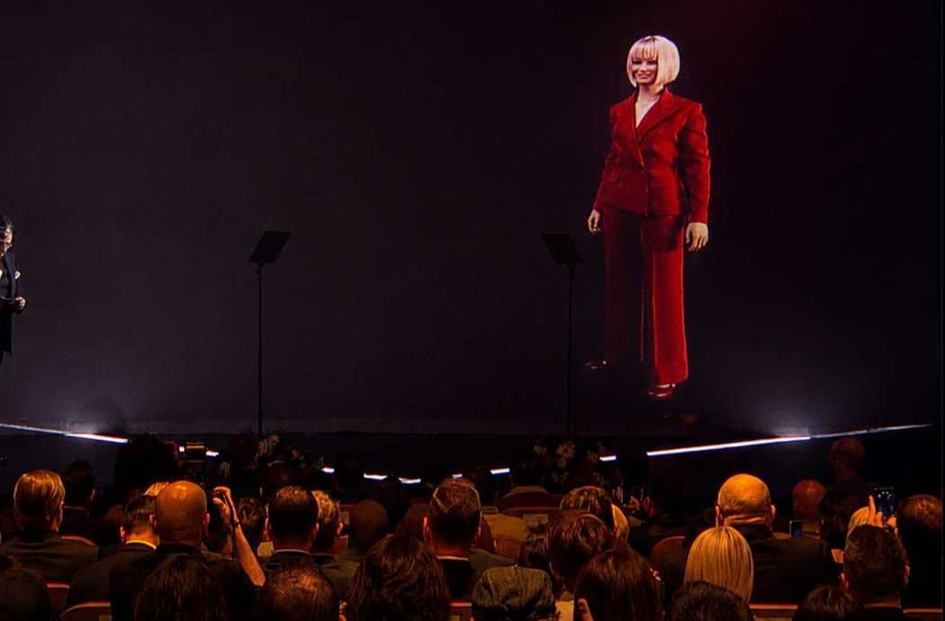 Alara X on stage at the 15th TRT International Documentary Awards